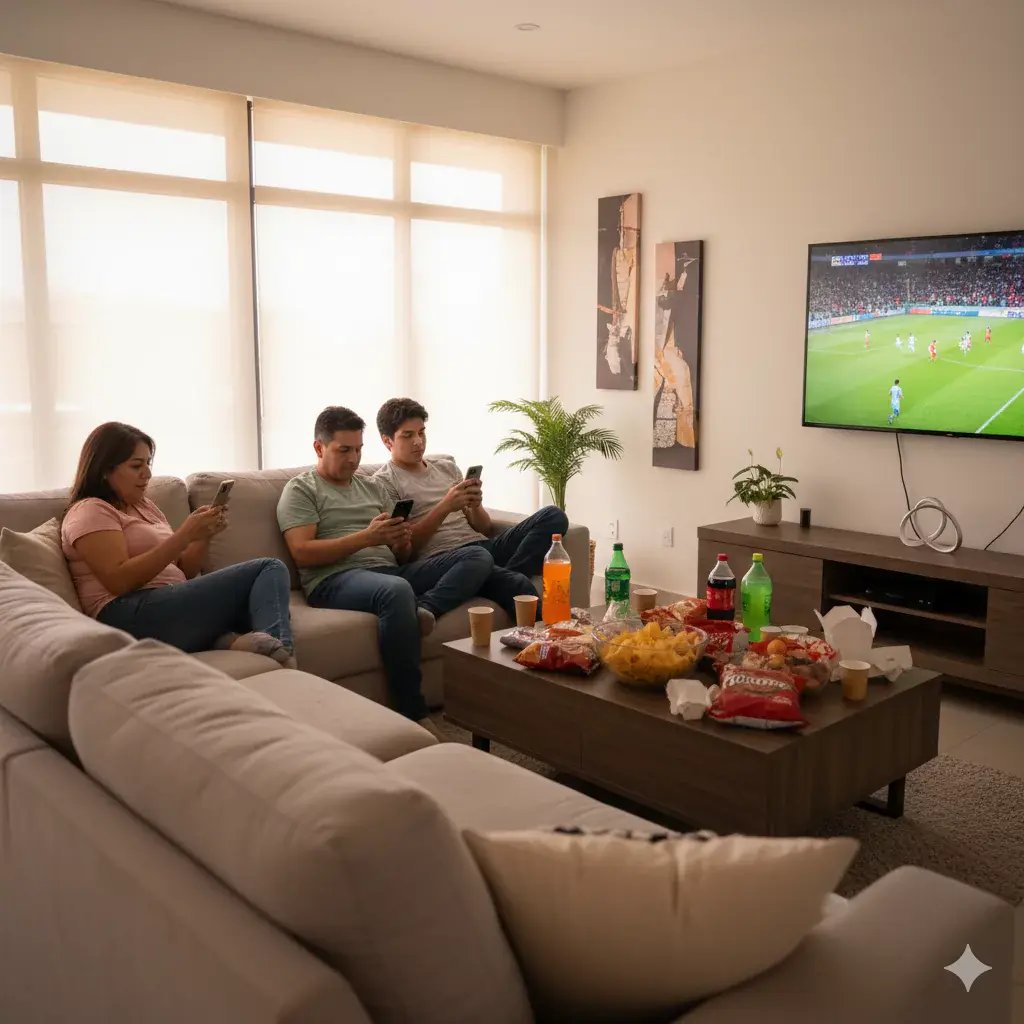 Familia llevando una mala calidad de alimentación
