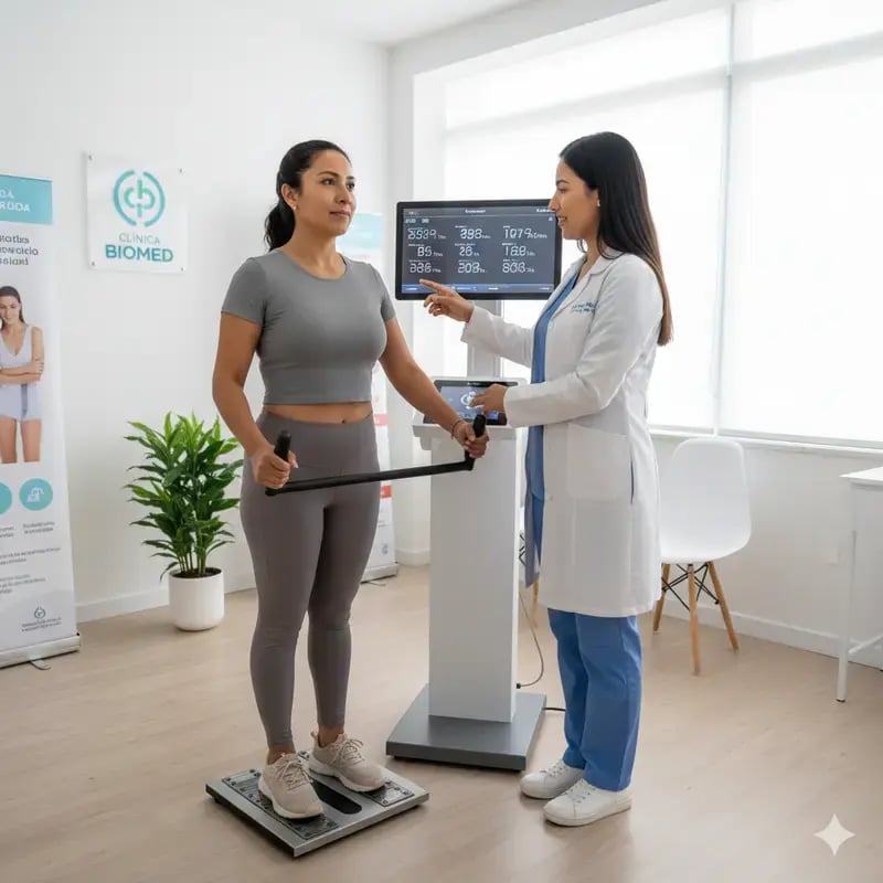 Medición corporal con un dispositivo de bioimpedancia