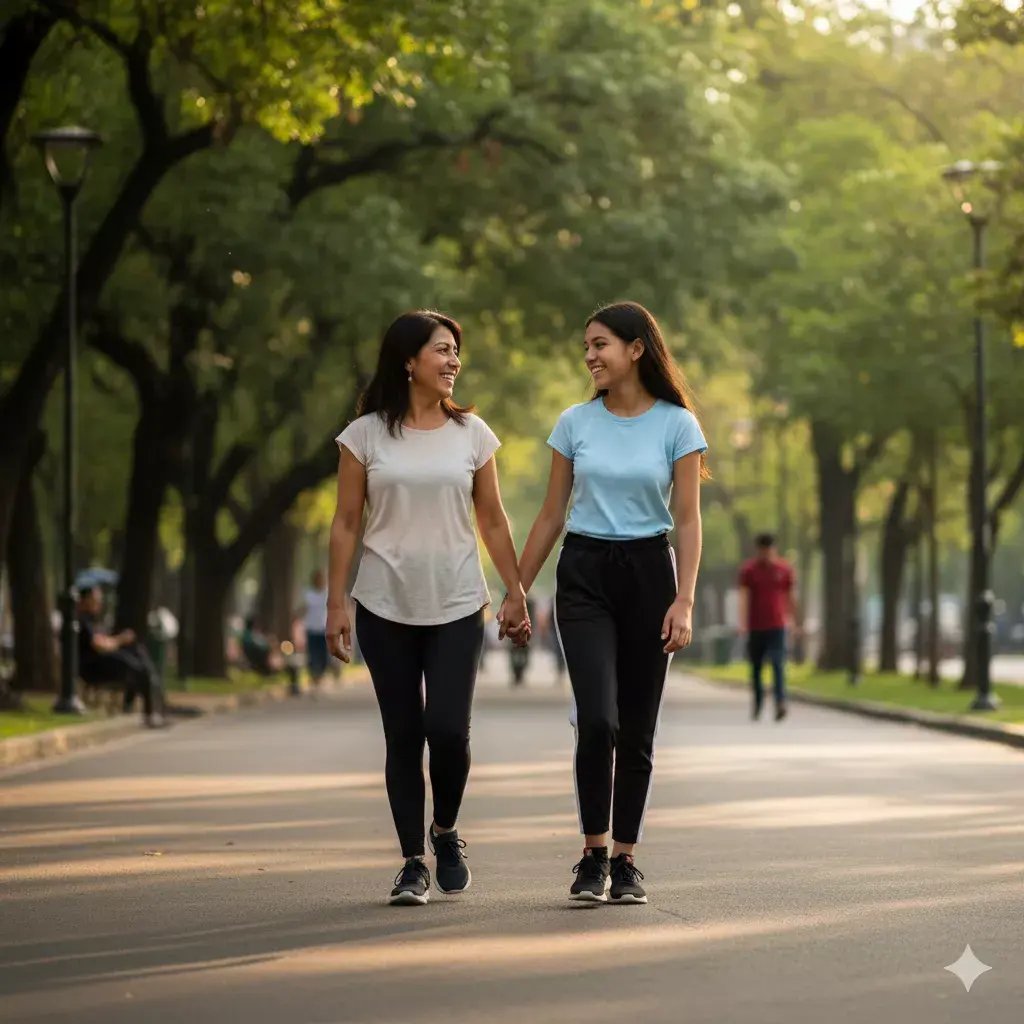 Mexicana disfrutando con su hija la vida