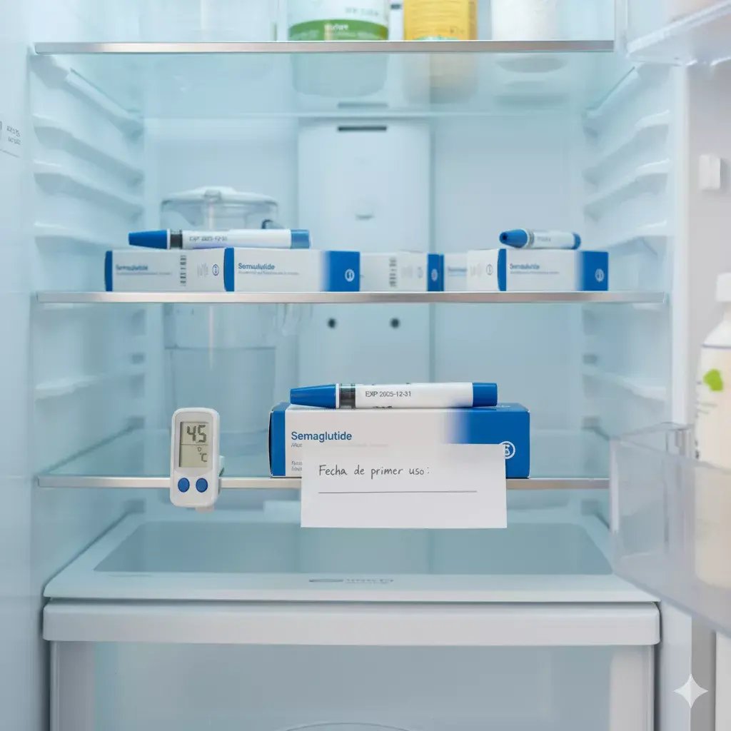 Semaglutida refrigerada con nota