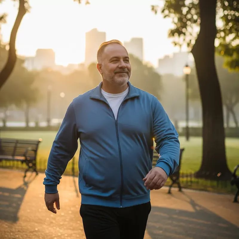 hombre feliz caminando por esperanza