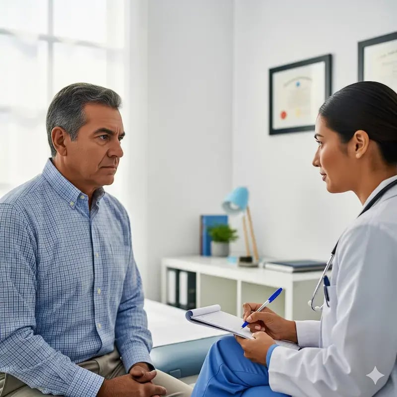 paciente mexicano conversando con su doctora