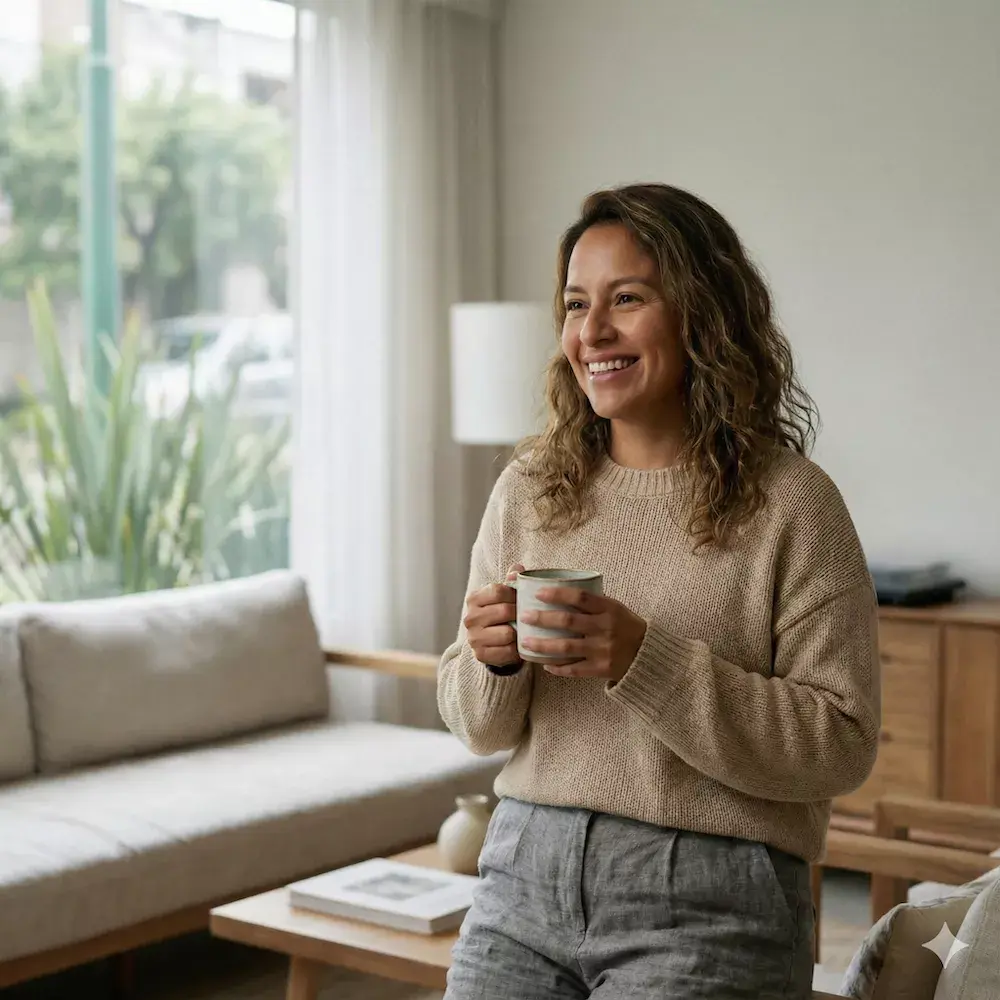 Persona que está evaluando su estilo de vida para tener una vida saludable